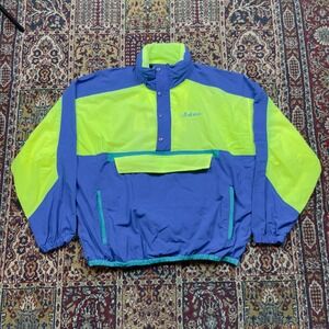 VTG 80s Claybrooke Sabrina Windbreaker Jacket Pullover Neon Colorblock Anorak L
